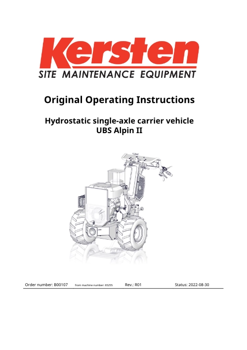 Instruction Manual Kersten UBS Alpin 23 - Power Unit - B00107