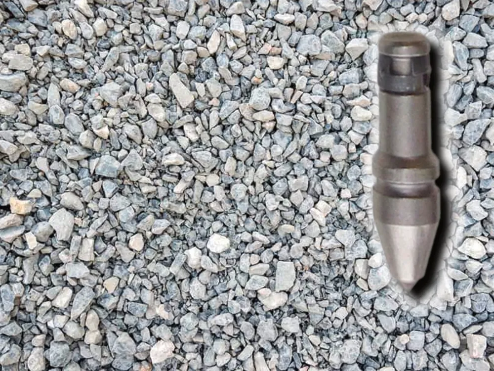 Carbide-tipped chisel tool illustration for crushed-stone renovation
