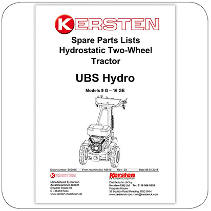 Spare Parts Lists UBS Hydro 14 - Power Unit - E00025