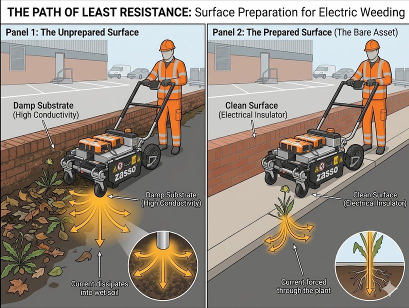 Sweeping before electrical treatment — Kersten article