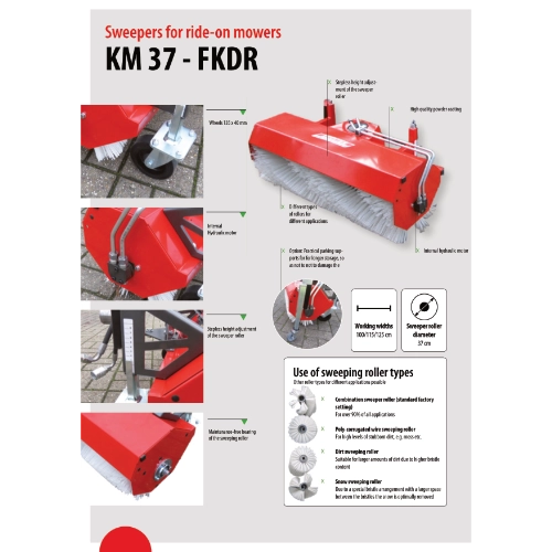 Information Sheet - Front Sweeper for Ride on Mowers - FKDR 37