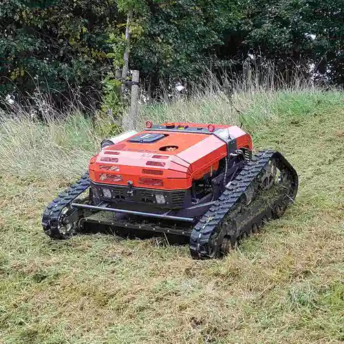 HyCut remote control mower on slope