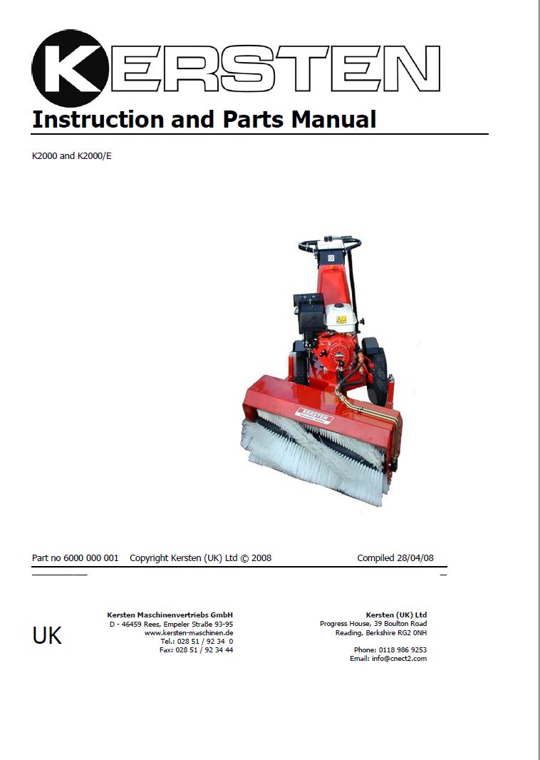 Instruction and Parts Manual K2000 - Power Unit 