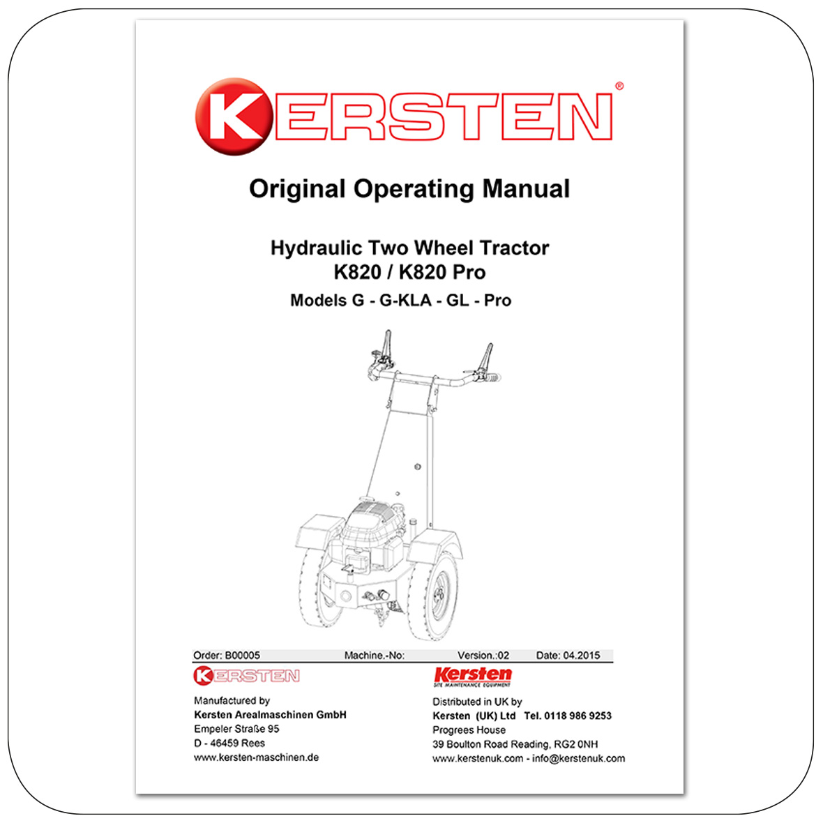 Instruction Manual K820/K820Pro - Power Unit - from 50144 - 2014 - B00005