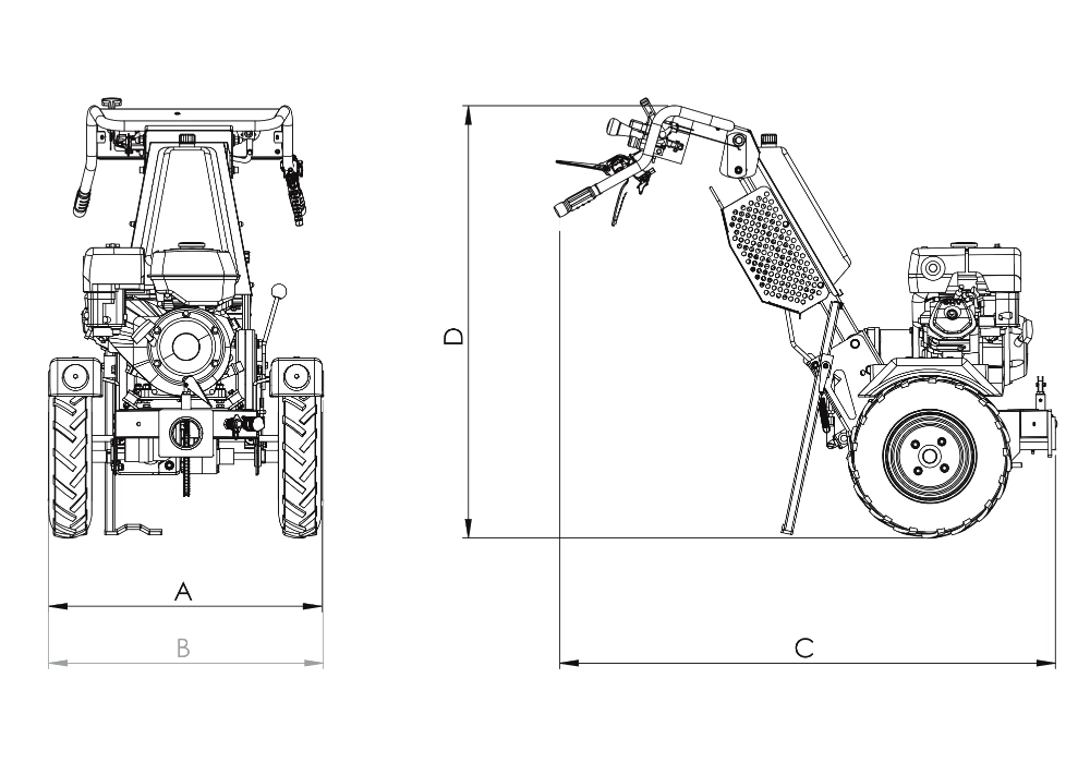 Kersten K 2100 Two Wheel Tractor Technical Drawings