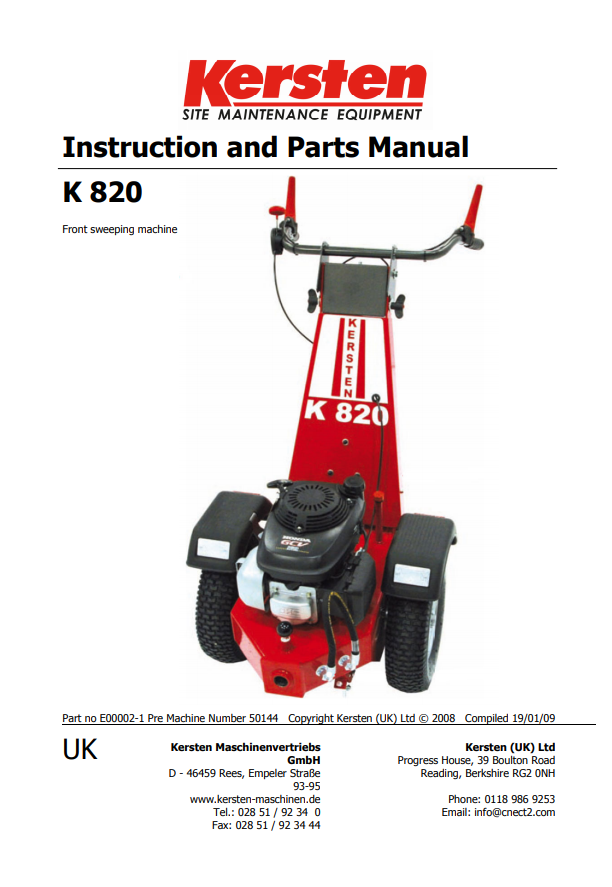 Instruction Manual K820/K820Pro - Power Unit - Up to 50144- 2014 B00002-1