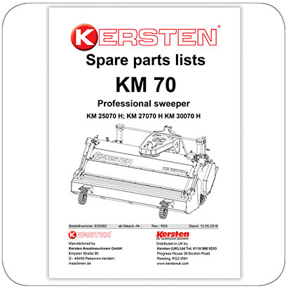 Spare Parts Lists Front Sweeper KM 70