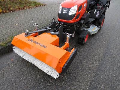 Kersten front-mounted sweeper fitted to a compact tractor