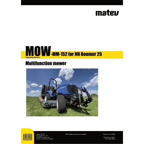 Instruction Manual - MOW-MM 152cm cutting width multifunction mower base deck New Holland Boomer 25