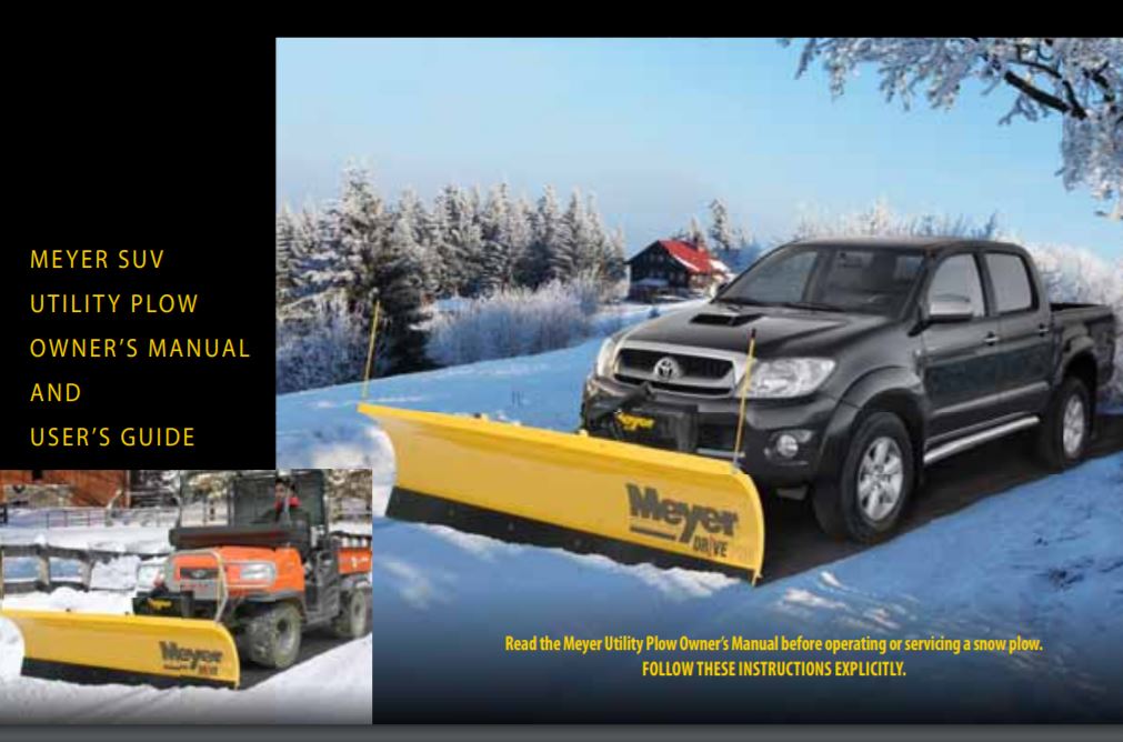 Owners Manual Meyer  DrivePro Snow Plough