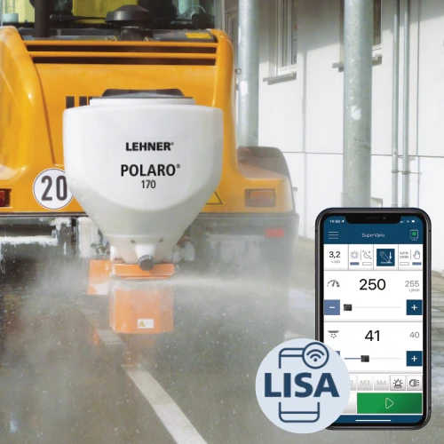 Lehner Polaro 250 Litre 12v Electric Spreader with Speed-dependent Auto-dosing adjustment via app control
