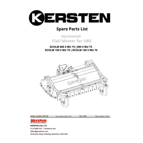 Spare Parts Lists Kersten SCHLM - Horizontal Flail Mower - E00138 R05