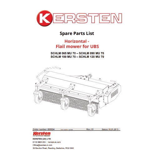 Spare Parts Lists Kersten SCHLM - Horizontal Flail Mower - E00034