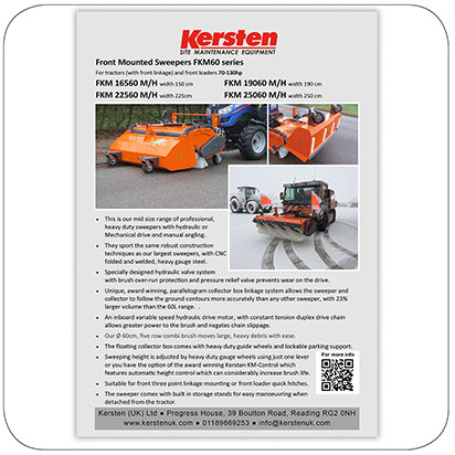 Information Sheet - Front Mounted Sweepers for Tractor and