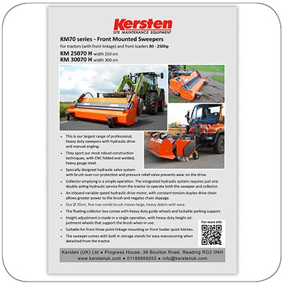 Information Sheet - Front Mounted Sweepers for Tractor and Loaders - KM 70