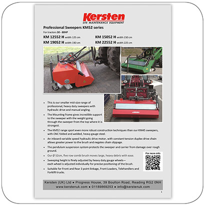 Information Sheet - Front and Rear Mounted Sweepers for Tractor - KM 52