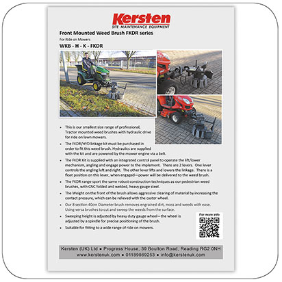 Information Sheet - Front Mounted WeedBrush for Ride-on Mower - FKDR