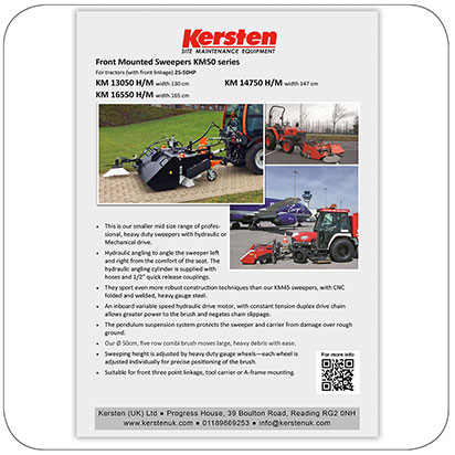 Information Sheet - Front Mounted Sweepers for Tractor and Mower - KM 50