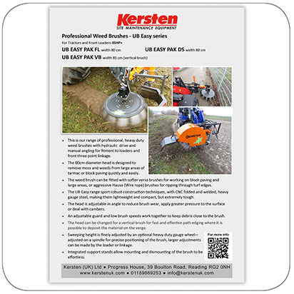 Information Sheet - Front Mounted WeedBrush for Tractor - UB Easy