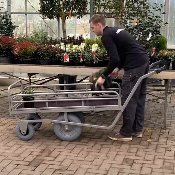 HORTIC Plant Cart (Double deck) with 4 puncture proof tyres and fold down sides