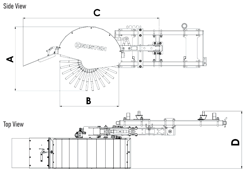 VB Vertical Brush Technical Drawings