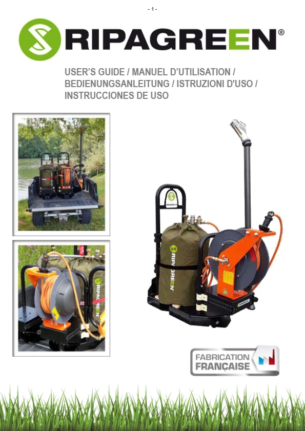 Ripagreen Bottle Frame - Instruction and Parts Manuals