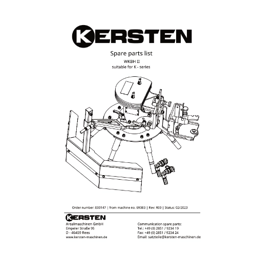 Spare Parts Lists - E00147 R00 WKBH II Weedbrush for K-series