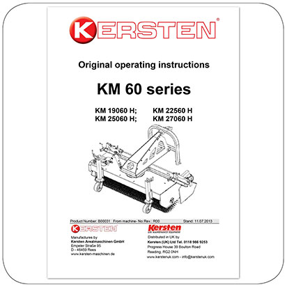 Instruction Manual Sweeper KM 60 series -KM 19060, KM 22560, KM 25060, KM 27060