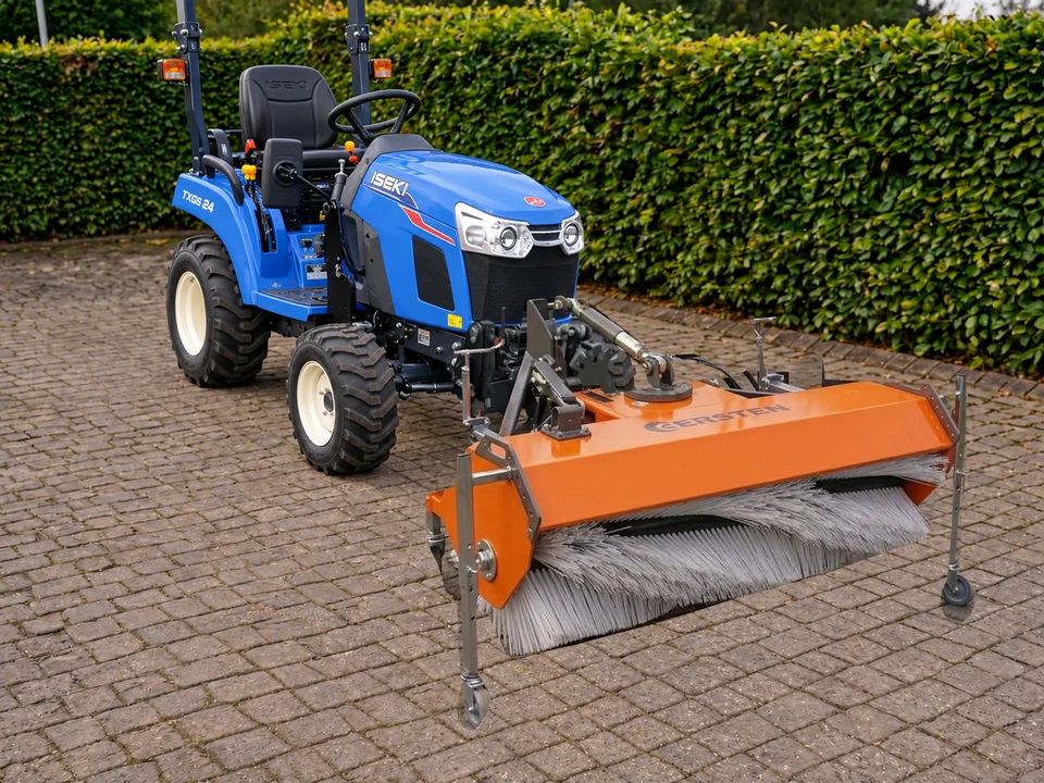 Iseki TXGS24 with a Kersten KM45 front sweeper